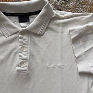 Porsche Design Polo Shirt Mens Size L White Cotton Short Sleeve